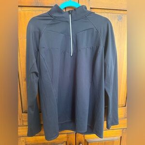 RBX Navy Quarter-Zip Long Sleeve Pullover w/thumb holes & reflective marks. EUC